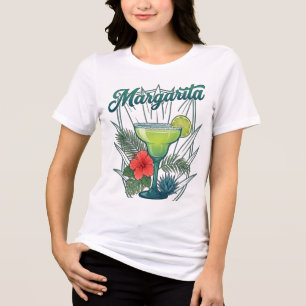 Vintage-Tropischer-Margarita-Cocktail-Vibrantes-Gr Tri-Blend Shirt