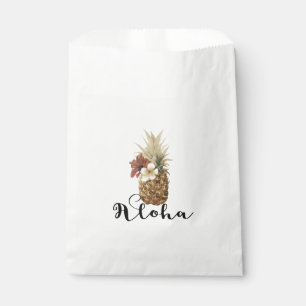 Vintage Tropisches Ananas Hibiskus Blumen Favor Geschenktütchen
