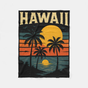 Vintage Tropisches Hawaii Hawaiian Souvenir Inseln Fleecedecke