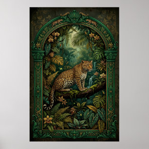 Vintage Tropisches Leoparden Poster
