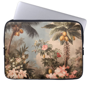 Vintage-Tropisches Paradies mit Palmen Laptopschutzhülle