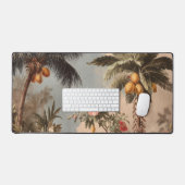 Vintage-Tropisches Paradies mit Palmen Schreibtischunterlage (Tastatur & Maus)