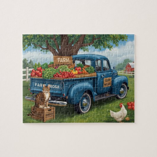 Vintage Truck Farm Produce Art Puzzle (Horizontal)