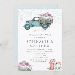 Vintage Truck Pumpkin und Floral Engagement Party Einladung