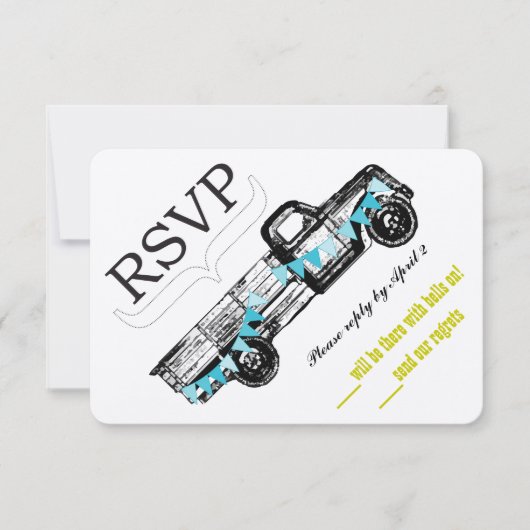 Vintage Truck RSVP Getting Hitched Retro RSVP (Vorderseite)