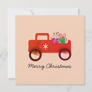 Vintage Truck Wasserfarben Ornamente Geschenke Karte