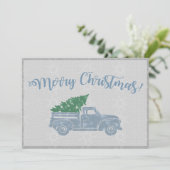 Vintage Truck Weihnachtskarte Feiertagskarte (Stehend Vorderseite)