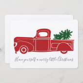 Vintage Truck Weihnachtskarte Feiertagskarte (Vorne/Hinten)