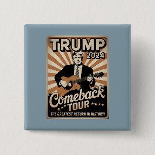 Vintage TRUMP 2024 Rocks COMEBACK TOUR  Button