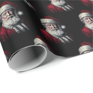 Vintage Trump Santa Gesicht Lustiges Weihnachten Geschenkpapier