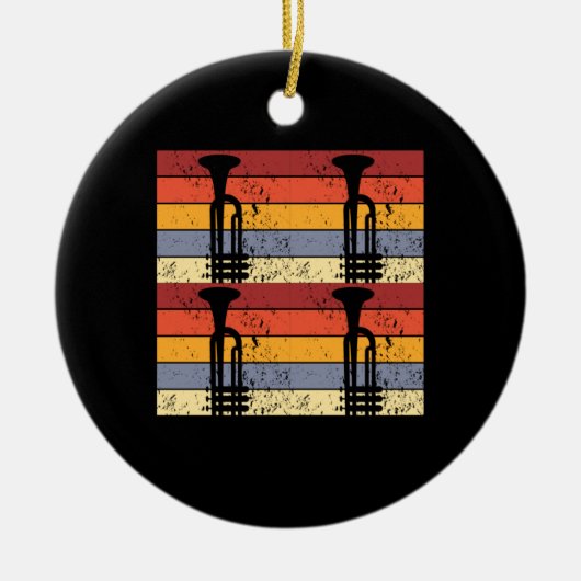 Vintage Trumpet Design Keramik Ornament (Vorne)