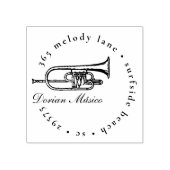 Vintage Trumpet Music Band Chorus Rücksendeadresse Gummistempel (Prägung)