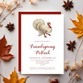 Vintage Truthahn-Friendsgiving-Potluck Einladung