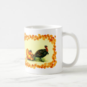 Vintage Truthahn und Kürbis Thanksgiving-Geschenk Kaffeetasse