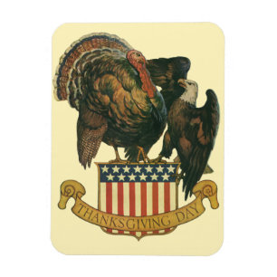 Vintage Truthahn zu Thanksgiving, Adler, amerikani Magnet