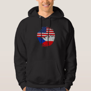 Vintage Tschechen Amerikanische Flagge Wurzeln Tsc Hoodie