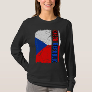 Vintage tschechische Flagge Tschechische Republik  T-Shirt