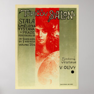 Vintage tschechische Kunstsalonausstellung Prag Poster