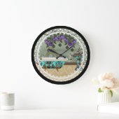 Vintage Tube und Sink-Badewanne Wandsperre Große Wanduhr (Zuhause)