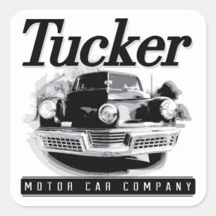 Vintage Tucker Automobil-Logo-Quadrat-Aufkleber Quadratischer Aufkleber