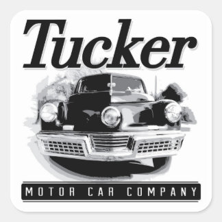 Vintage Tucker Motor Car Logo Quadratische Aufkleb Quadratischer Aufkleber