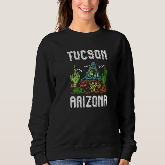 Vintage Tucson Arizona Desert Retro Cactus Sweatshirt (Vorderseite)
