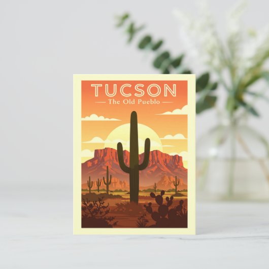 Vintage Tucson Postkarte (Stehend Vorderseite)