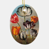 Vintage Tulip-Blume in einer Landschaft Keramik Ornament (Hinten)
