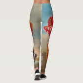 Vintage Tulip-Blume in einer Landschaft Leggings (Rückseite)