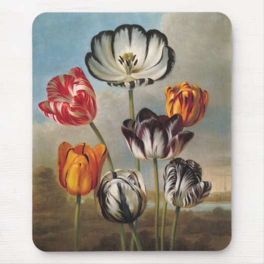 Vintage Tulip-Blume in einer Landschaft Mousepad (Vorne)