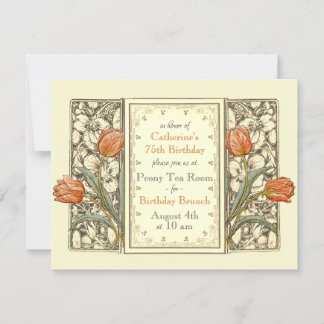 Vintage Tulip Floral Elegante Geburtstagsparty Einladung