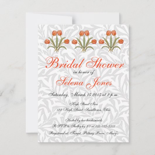 Vintage Tulip Morris Malersammlung Einladung (Vorderseite)