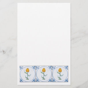 Vintage Tulip Tile Kunstgeschichte Briefpapier