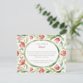 Vintage Tulip Wedding Details Enclosure Begleitkarte (Stehend Vorderseite)