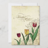 Vintage Tulips Angel Wings Roter Tee Einladung (Rückseite)