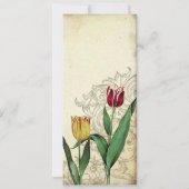 Vintage Tulips Angel Wings Roter Tee Einladung (Rückseite)