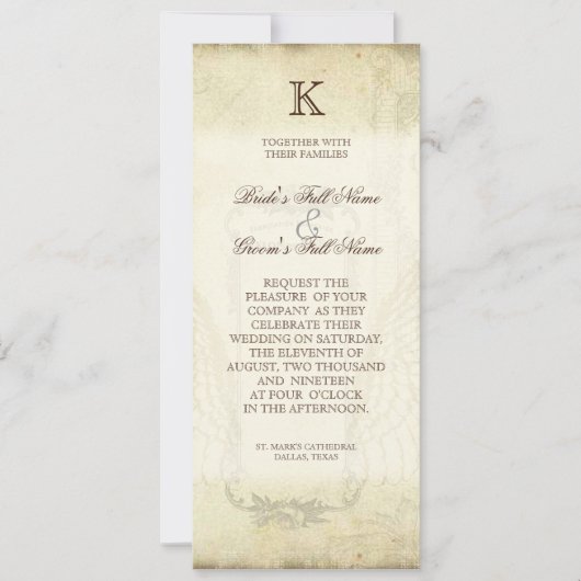 Vintage Tulips Angel Wings Roter Tee Einladung (Vorderseite)