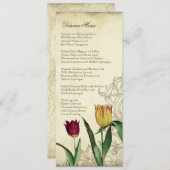 Vintage Tulips Angel Wings Roter Tee Menükarte (Vorne/Hinten)