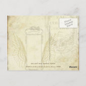 Vintage Tulips Angel Wings Roter Tee Postkarte (Rückseite)