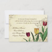 Vintage Tulips Angel Wings Teatro Gestalteter Empf Einladung (Rückseite)