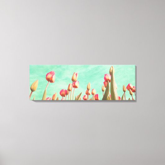 Vintage Tulips Blume Frühlingsbilder Kunst und Kul Leinwanddruck (Vorderseite)