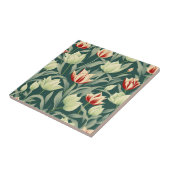 Vintage Tulips Botanisches Muster Fliese (Seite)