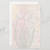 Vintage Tulips im floralen Hintergrund Briefpapier (Vorne/Hinten)