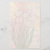 Vintage Tulips im floralen Hintergrund Briefpapier (Vorderseite)