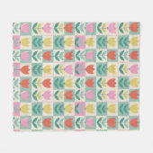 Vintage Tulips Muster Fleecedecke (Vorderseite (Horizontal))