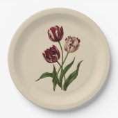 Vintage Tulips Pappteller (Vorderseite)
