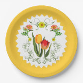 Vintage Tulips Pappteller (Vorderseite)