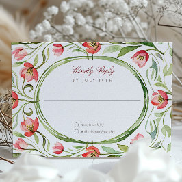 Vintage Tulips Wedding RSVP Card Einladung