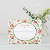 Vintage Tulips Wedding RSVP Card Einladung (Stehend Vorderseite)