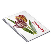 Vintage Tulpe-Blumen Personnalised Notizblock (Rechte Seite)